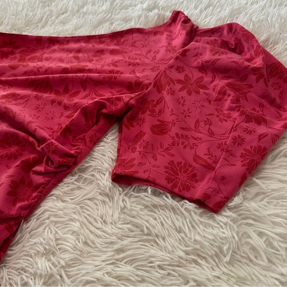 Free People Intimately One Love One-Shoulder Puff Sleeve Bodysuit Floral Size S - Picture 2 of 14